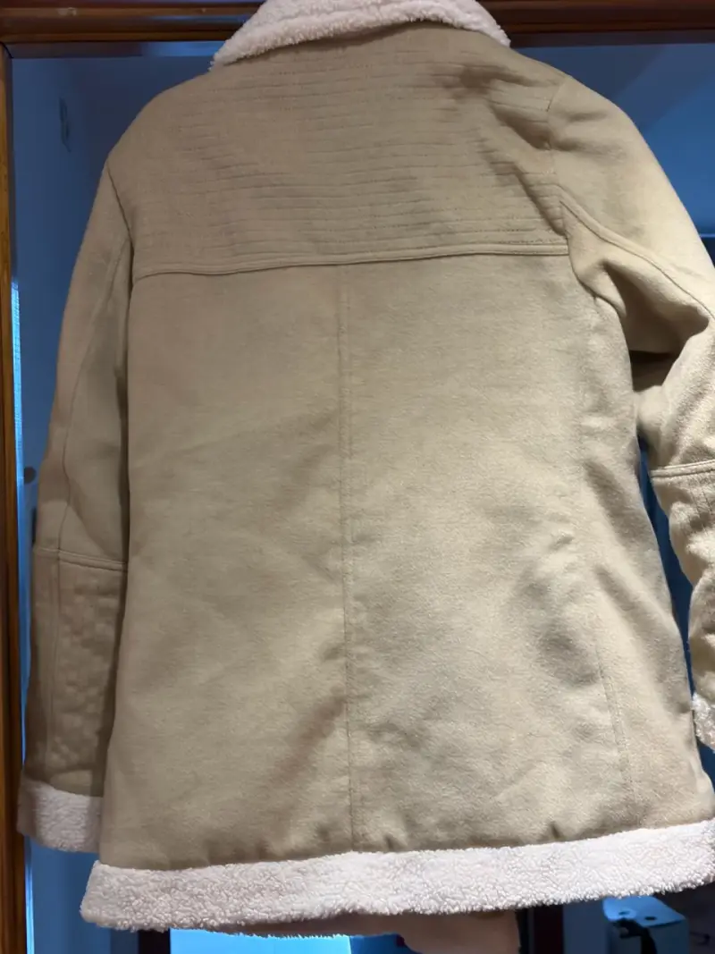 Chaqueta aviadora  beige con forro de lana sintét - 3