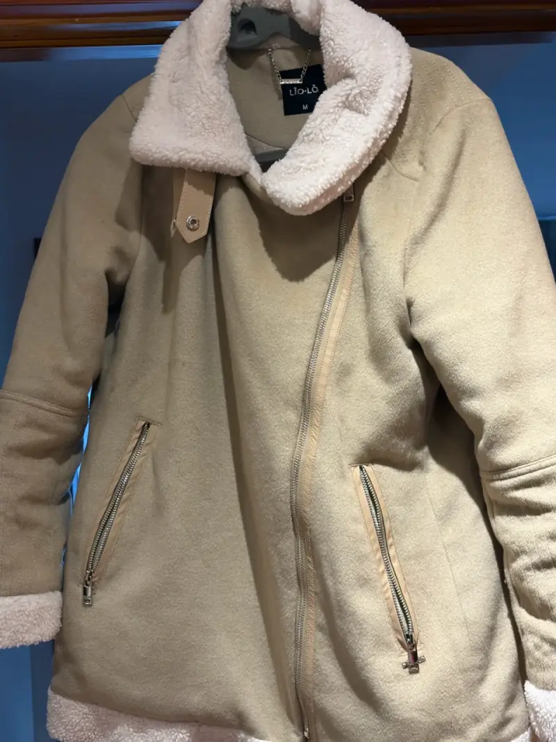 Chaqueta aviadora  beige con forro de lana sintét - 4