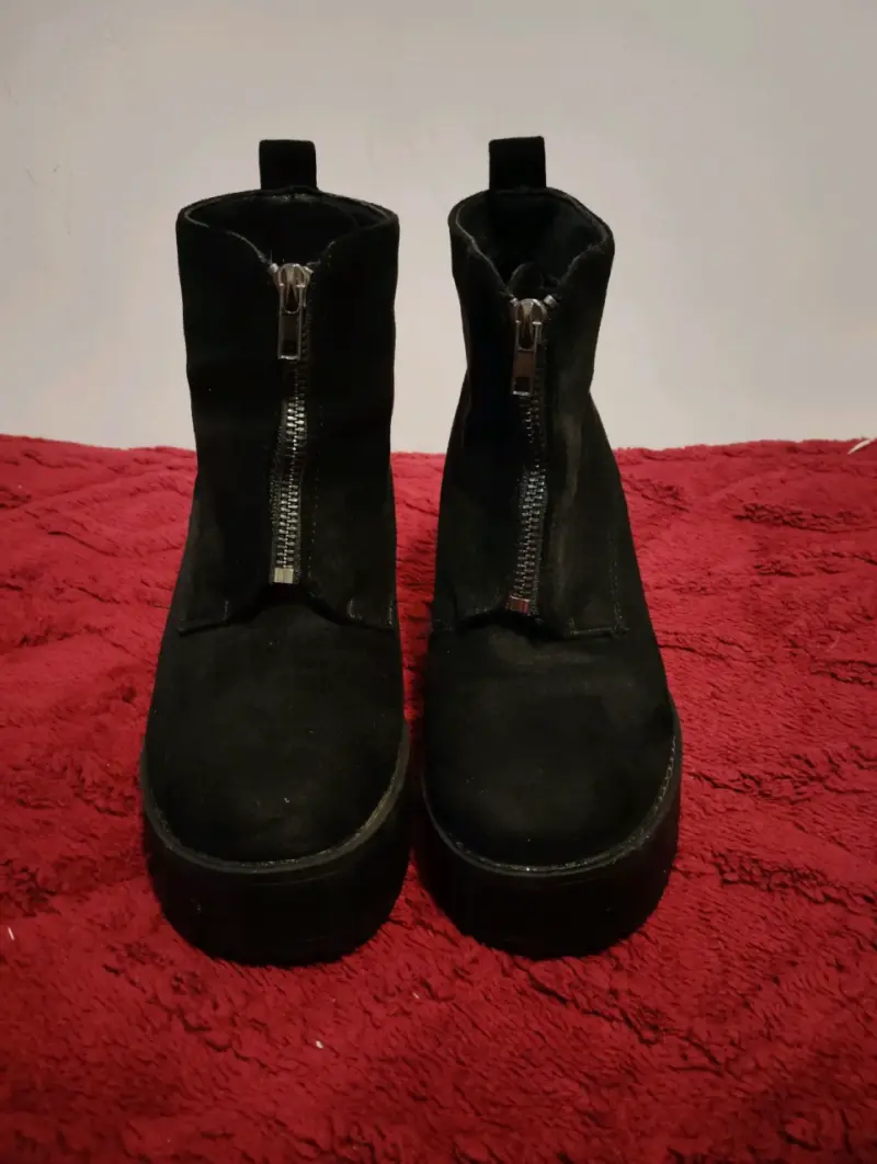 Botines negros de gamuza con plataforma talla 37 - 1