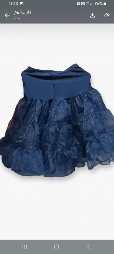 Vestido típico chileno azul y blanco con bordados - miniatura 2