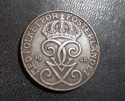 Moneda antigua de 5 Öre Suecia 1948 - miniatura 2