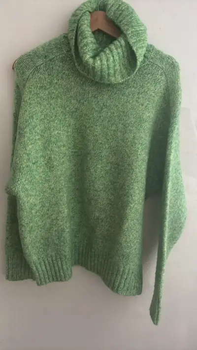 Suéter verde de lana cuello alto Zara - miniatura 1