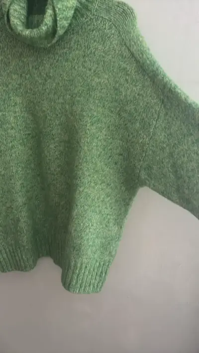 Suéter verde de lana cuello alto Zara - miniatura 3