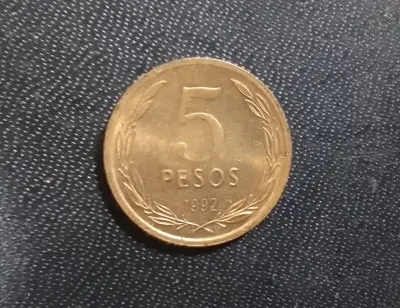 Moneda de 5 pesos chilenos de 1992 - miniatura 1