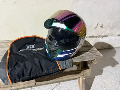 Casco de moto Axxis con visera tornasol - miniatura 3
