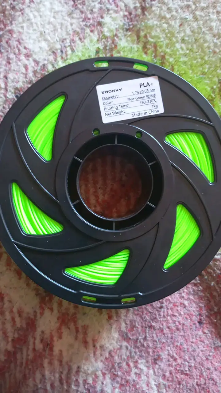 Filamento PLA+ verde fluorescente Tronxy 1kg - 1