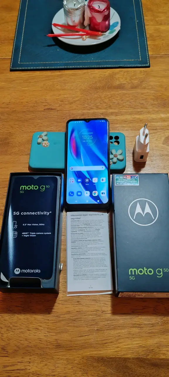 Smartphone Motorola Moto G50 5G con caja y cargador