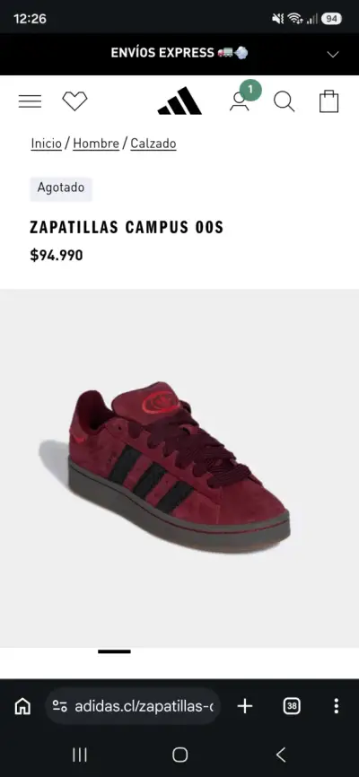 Zapatillas Adidas Campus 00s burdeos - miniatura 3