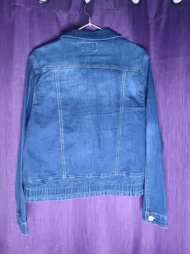 Chaqueta de mezclilla azul para mujer talla XL - 2