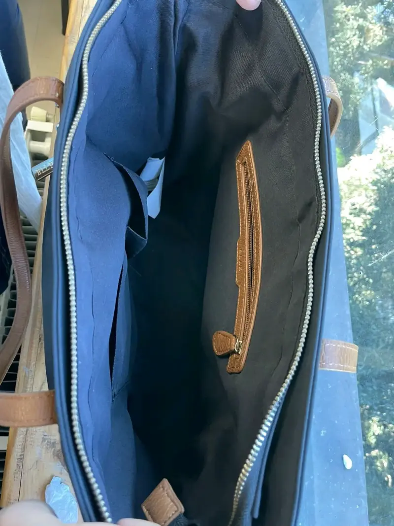 Bolso tote negro Elle con asas de cuero - 2