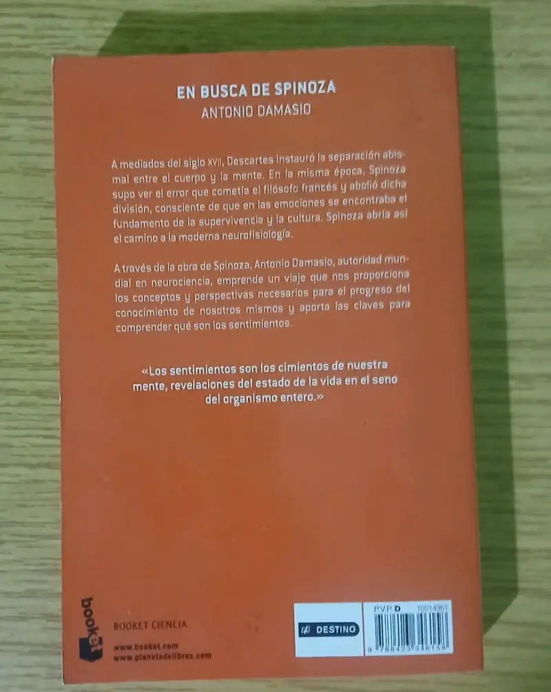 Libro 'En Busca de Spinoza' de Antonio Damasio - 2