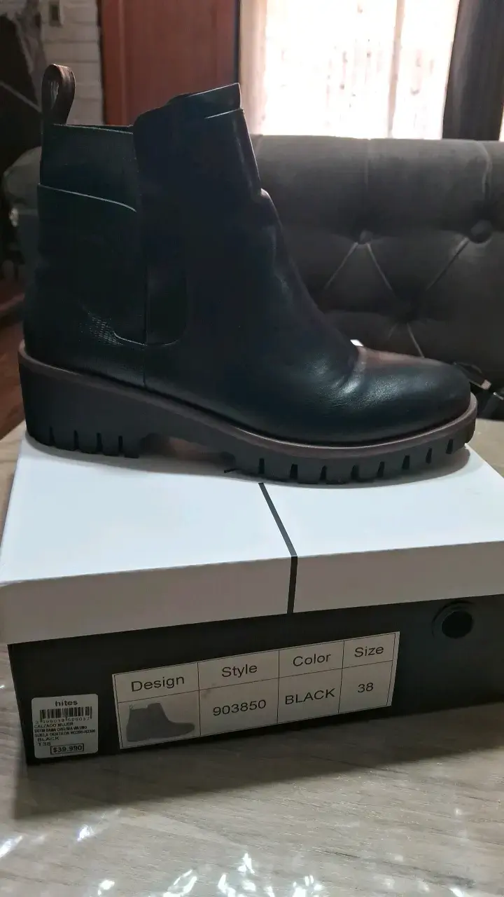 Botines de cuero negro talla 38 - 1