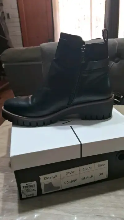 Botines de cuero negro talla 38 - miniatura 2
