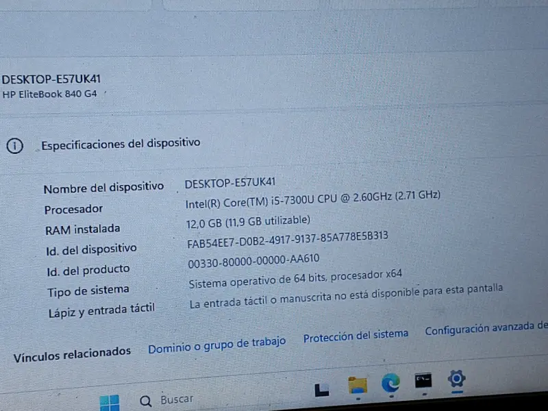 Notebook HP EliteBook 840 G4 I5-7300U 12GB DDR4 - 3