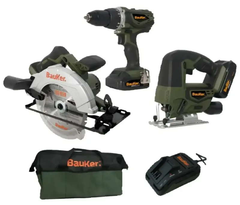 Kit de Herramientas Inalámbricas Bauker 18V con Accesorios - 3
