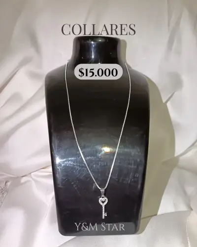 Collar de plata con dije de llave - miniatura 3