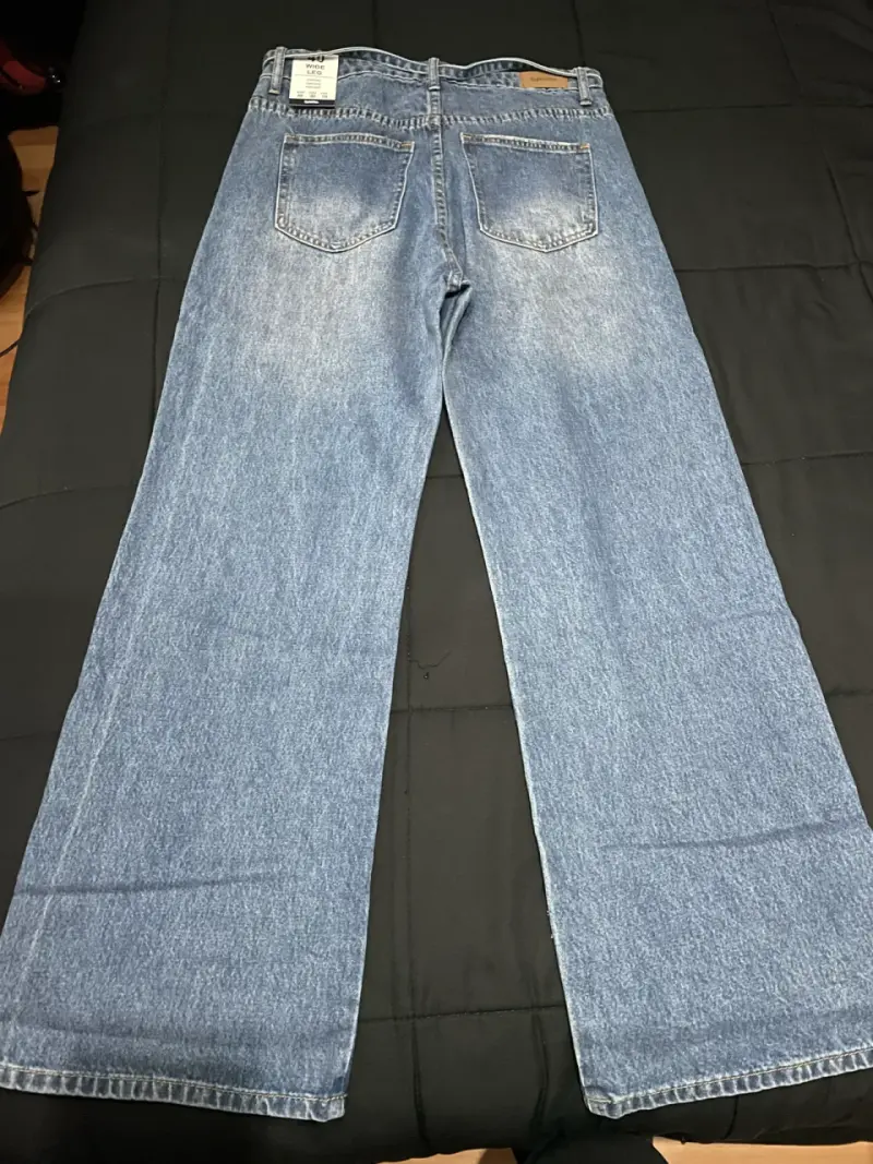 Jeans anchos de mezclilla azul para mujer Sybilla - 2