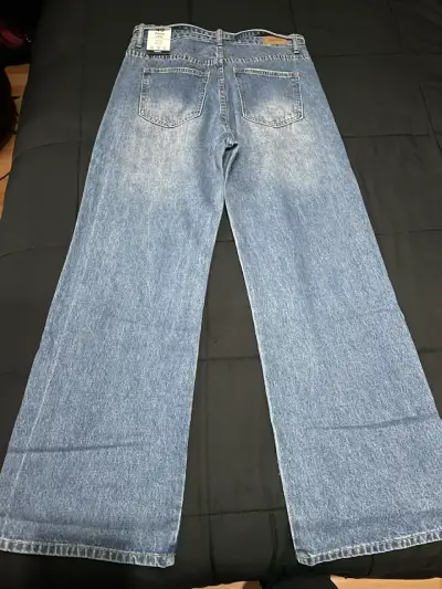 Jeans anchos de mezclilla azul para mujer Sybilla - miniatura 2