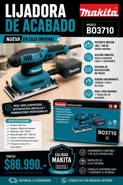 Lijadora de acabado Makita BO3710 nueva - miniatura 1