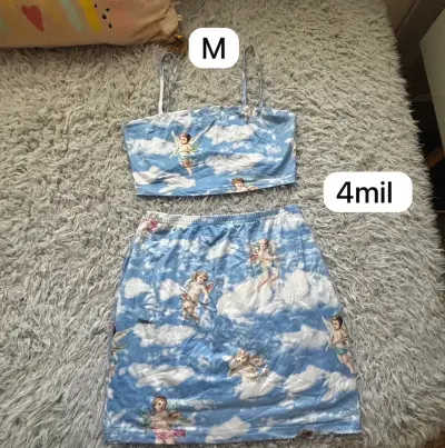 Vestido azul con estampado floral talla XS - miniatura 4