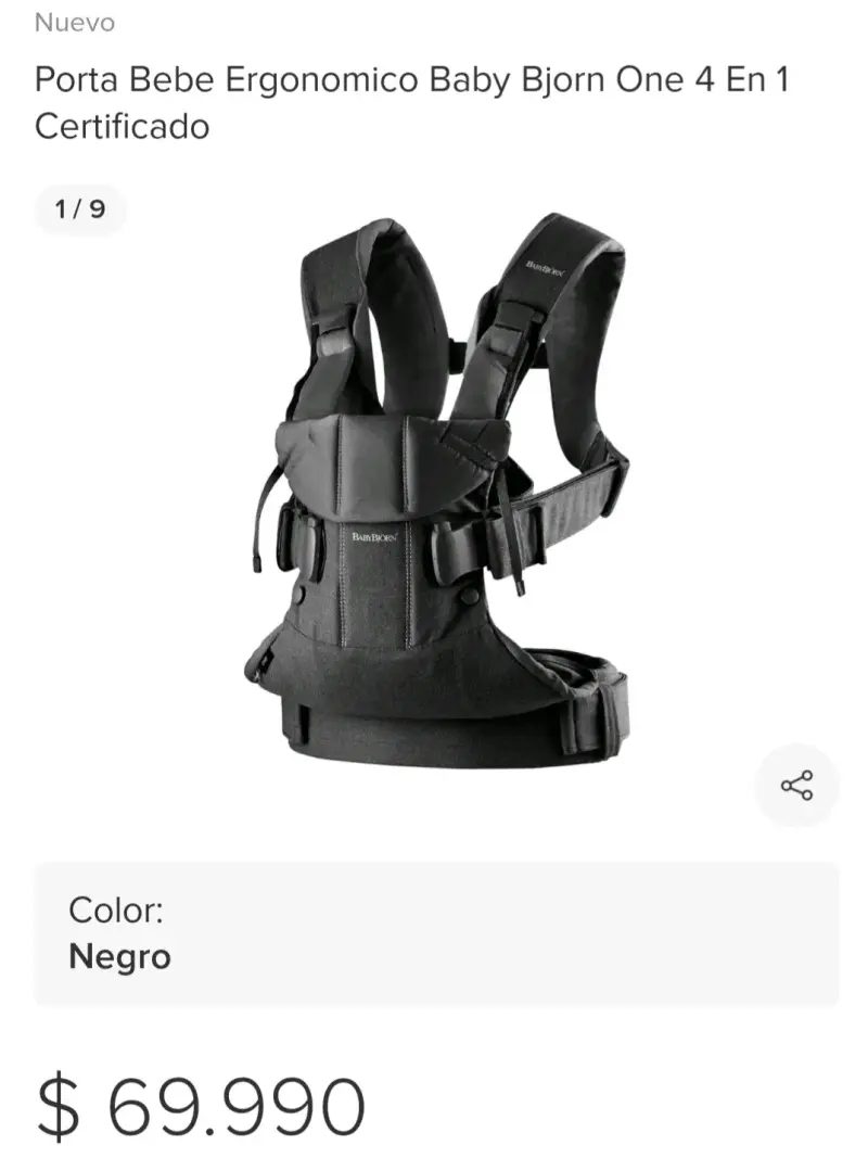 Portabebé ergonómico BabyBjörn negro - 2