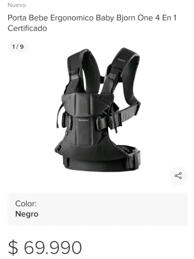 Portabebé ergonómico BabyBjörn negro - miniatura 2
