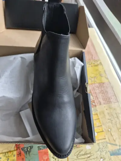 Botines de cuero negro para mujer - miniatura 1