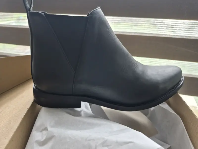 Botines de cuero negro para mujer - 2
