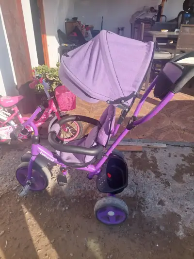 Triciclo para niños Bebesit morado con toldo - miniatura 1