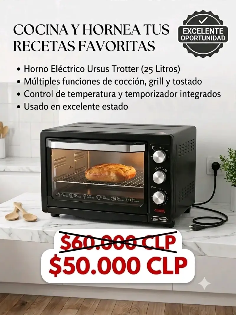 Horno Eléctrico Ursus Trotter 25L en Buen Estado - 1