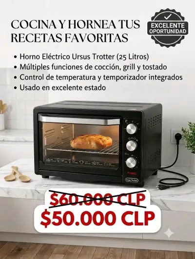 Horno Eléctrico Ursus Trotter 25L en Buen Estado - miniatura 1