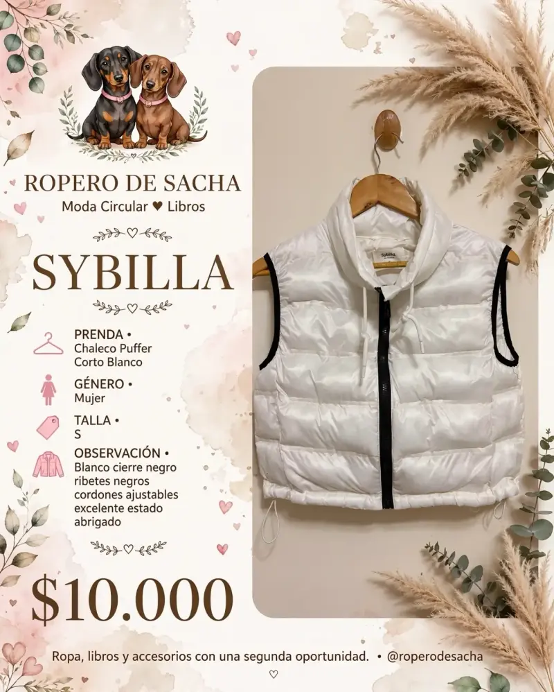 Chaleco Puffer Blanco Sybilla para Mujer - 1