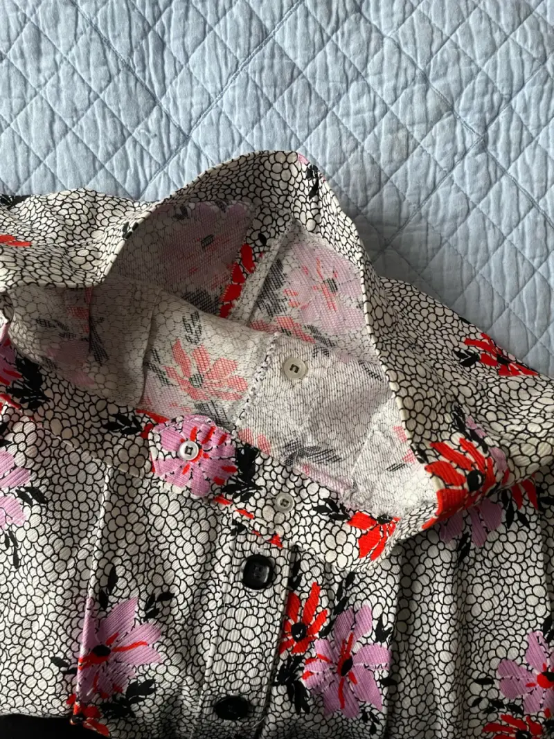 Falda larga floral con botones - 3