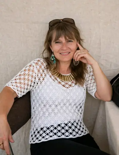 Blusas de encaje blanco y negro para mujer - miniatura 1
