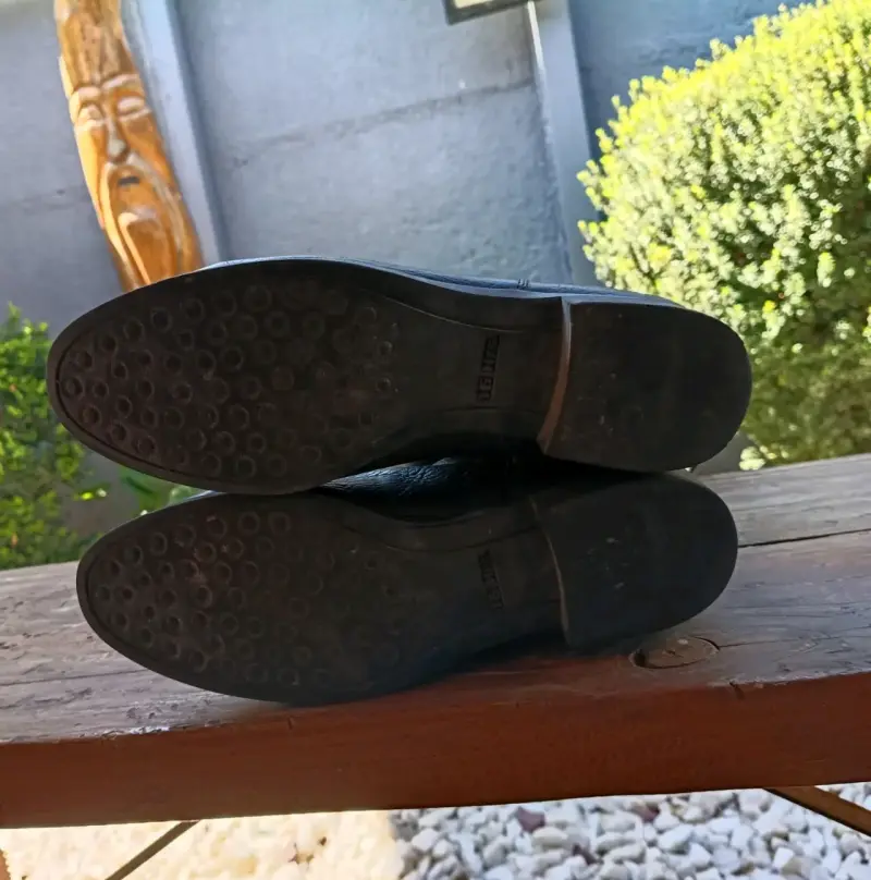 Botas largas de cuero negro para mujer - 3