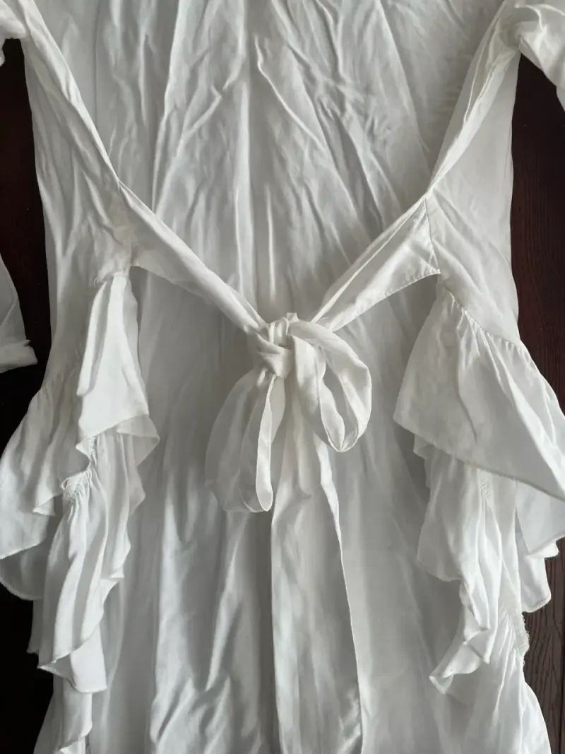 Blusa blanca con volantes Zara Basic - 2