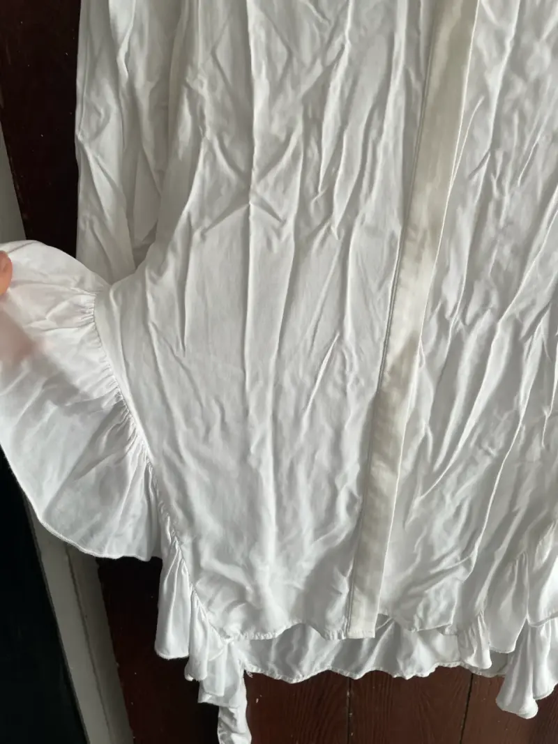 Blusa blanca con volantes Zara Basic - 4