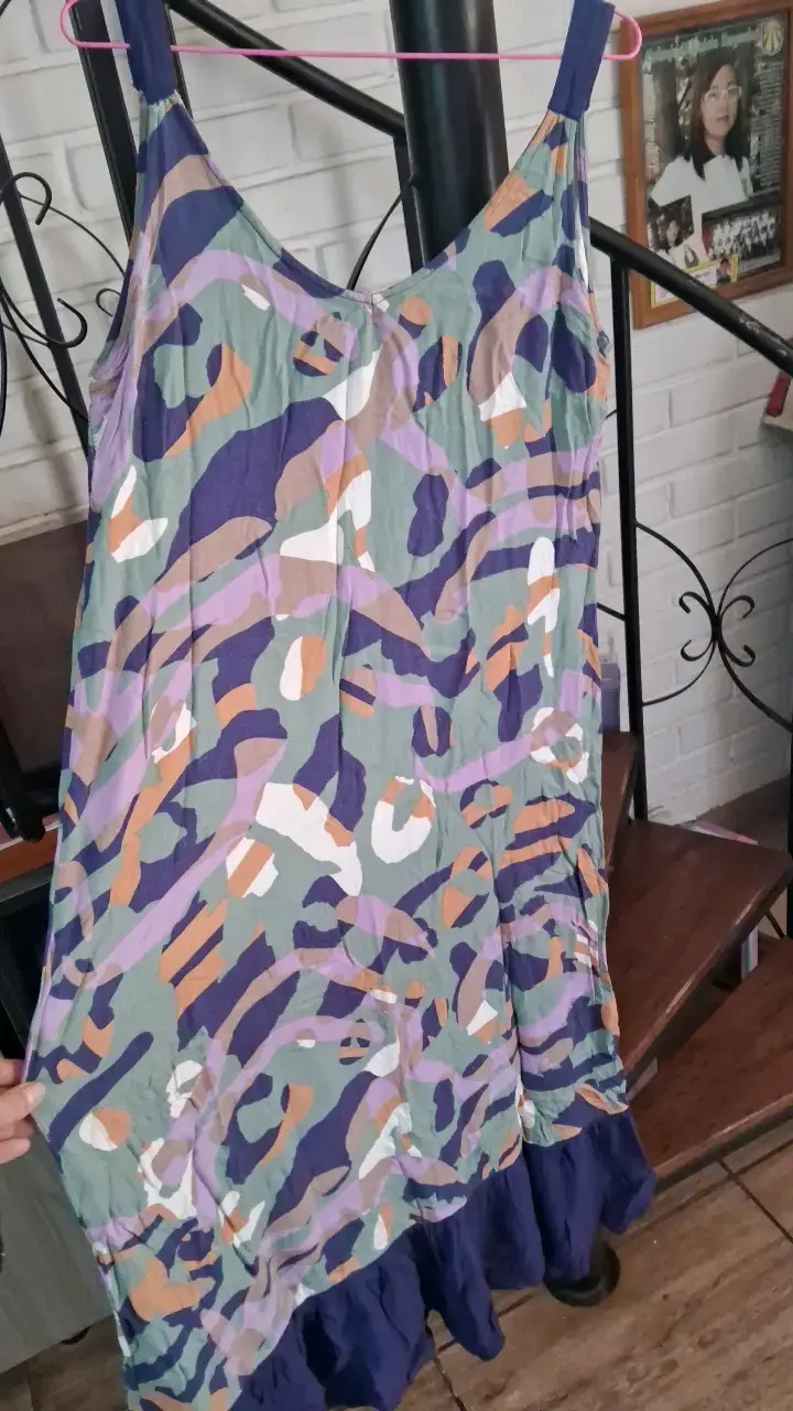 Vestido largo estampado multicolor para mujer - 1