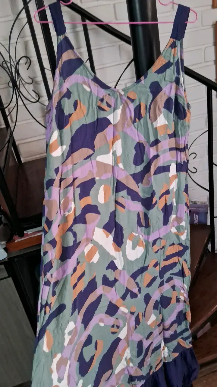Vestido largo estampado multicolor para mujer - 2
