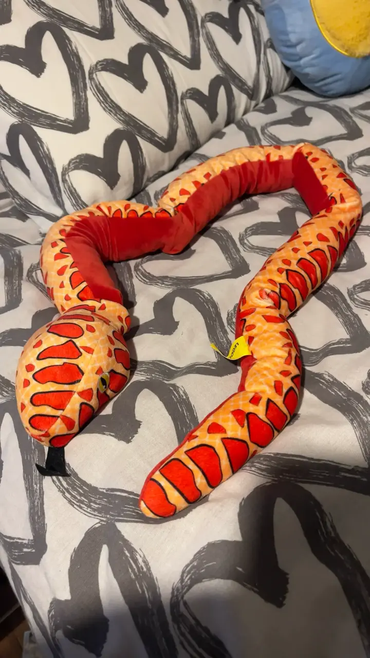 Serpiente de peluche Legoland color naranja y rojo - 2