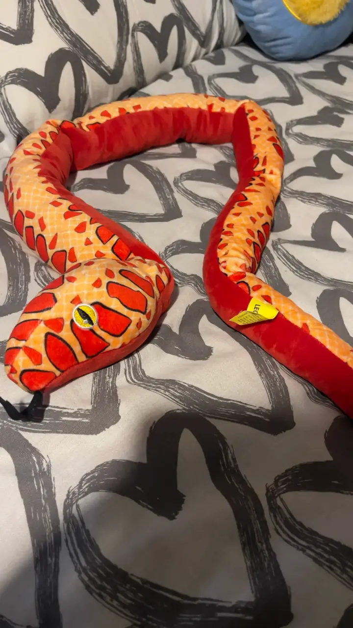 Serpiente de peluche Legoland color naranja y rojo - 4