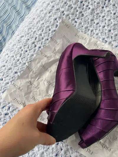 Zapatos de tacón morados Ansonia con detalle floral - miniatura 3