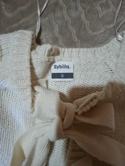 Chaleco de punto beige con lazos Sybilla - miniatura 2