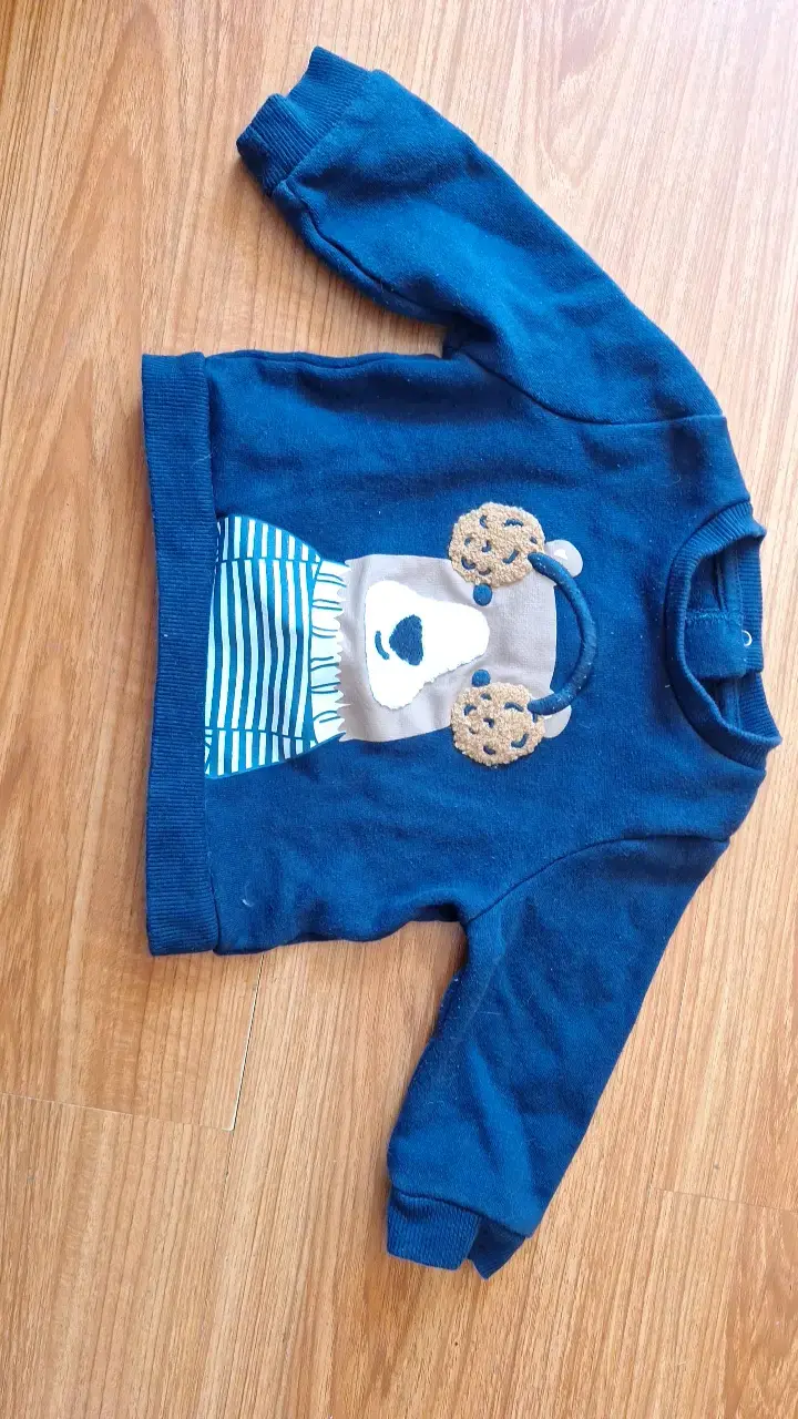 Polerón azul para niño con diseño de oso