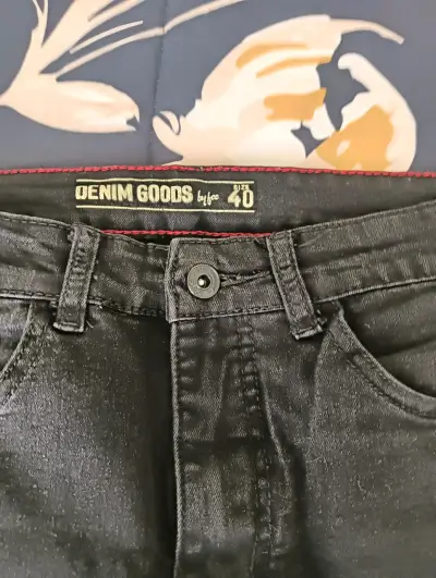 Jeans negros desgastados para hombre talla 40 - miniatura 1