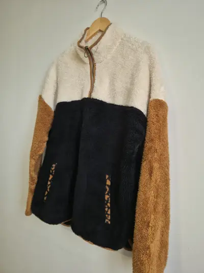 Polerón Sherpa con cierre y diseño tricolor - miniatura 2