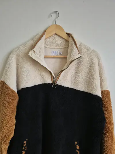 Polerón Sherpa con cierre y diseño tricolor - miniatura 3