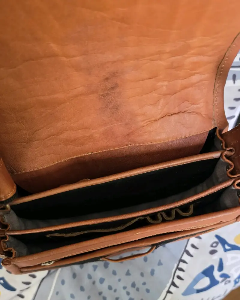 Cartera de cuero y pelo estilo boho - 3