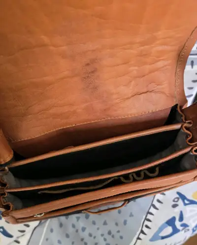 Cartera de cuero y pelo estilo boho - miniatura 3