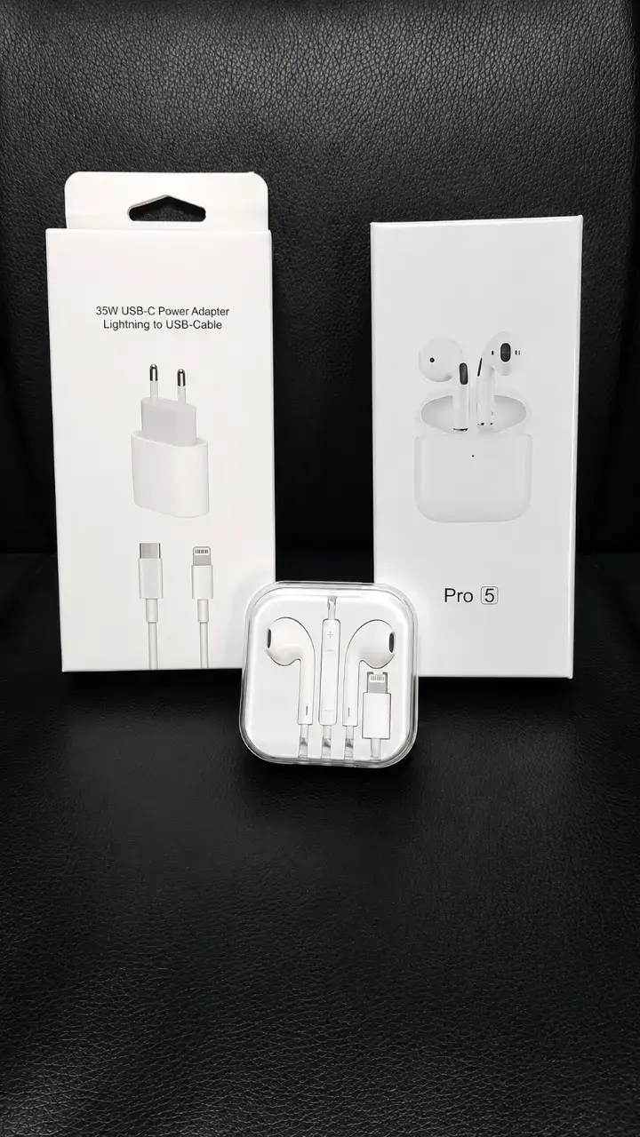 Pack Cargador Tipo C Lightning + Audifonos Iphone - 1